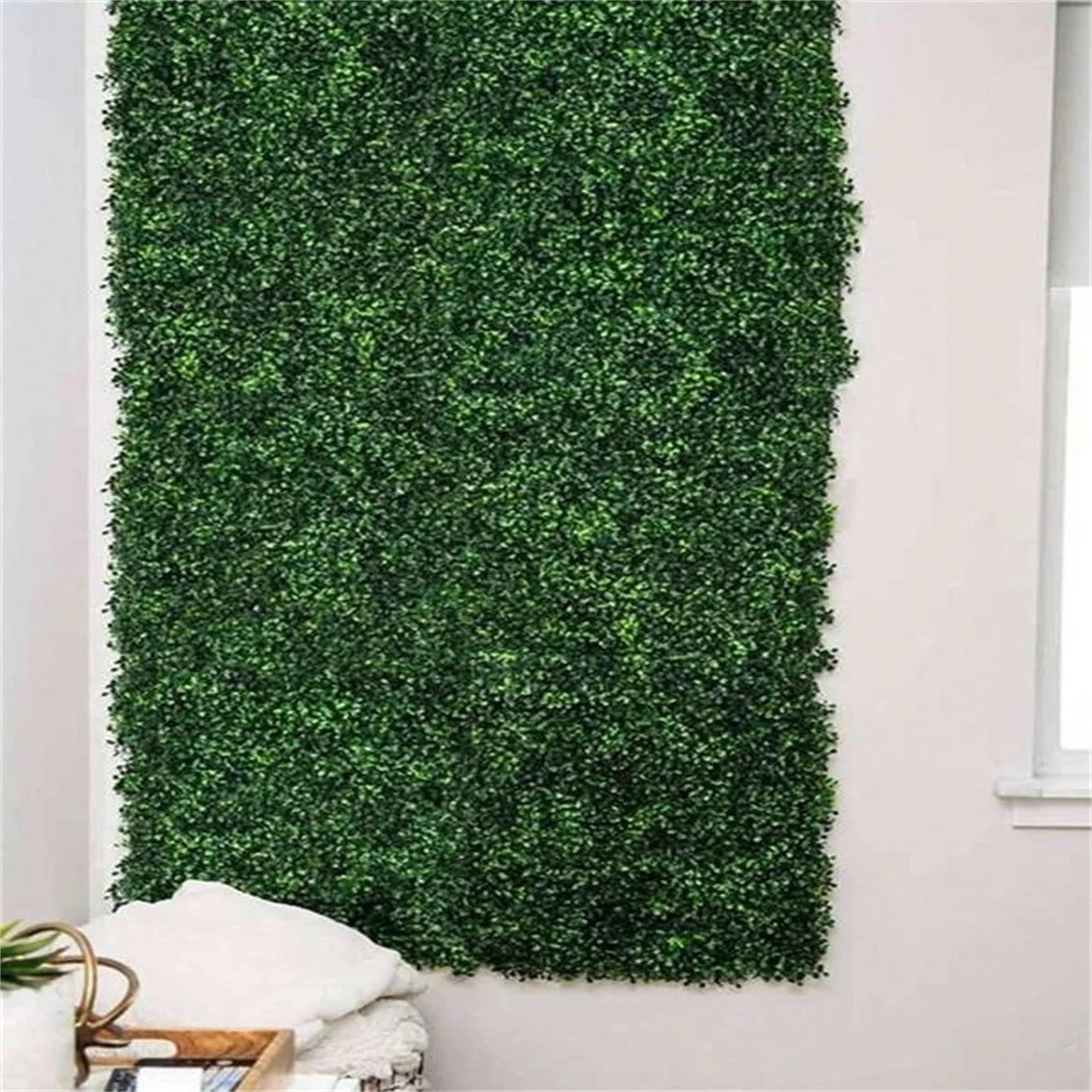 1pc Plastic Artificial Grass, Wall Panel Hedge Greenery, UV Protection Green Decor Privacy Fence For Wall Decor, Home Decor
