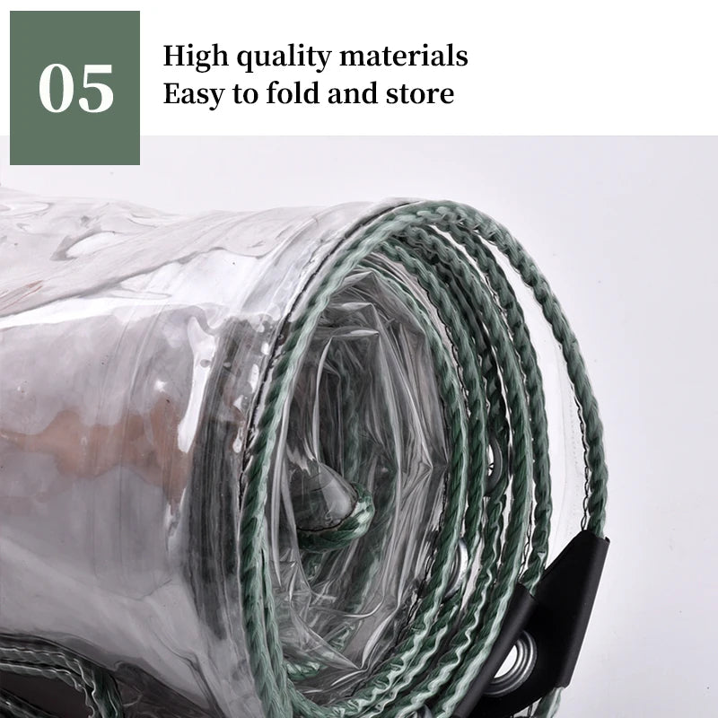 Wholesale Custom 0.3 mm Transparent PVC Rainproof Fabric with Buckle Eyes