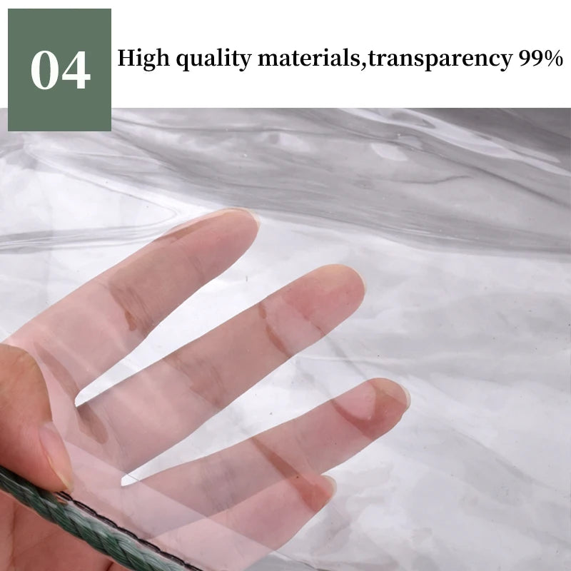 Wholesale Custom 0.3 mm Transparent PVC Rainproof Fabric with Buckle Eyes