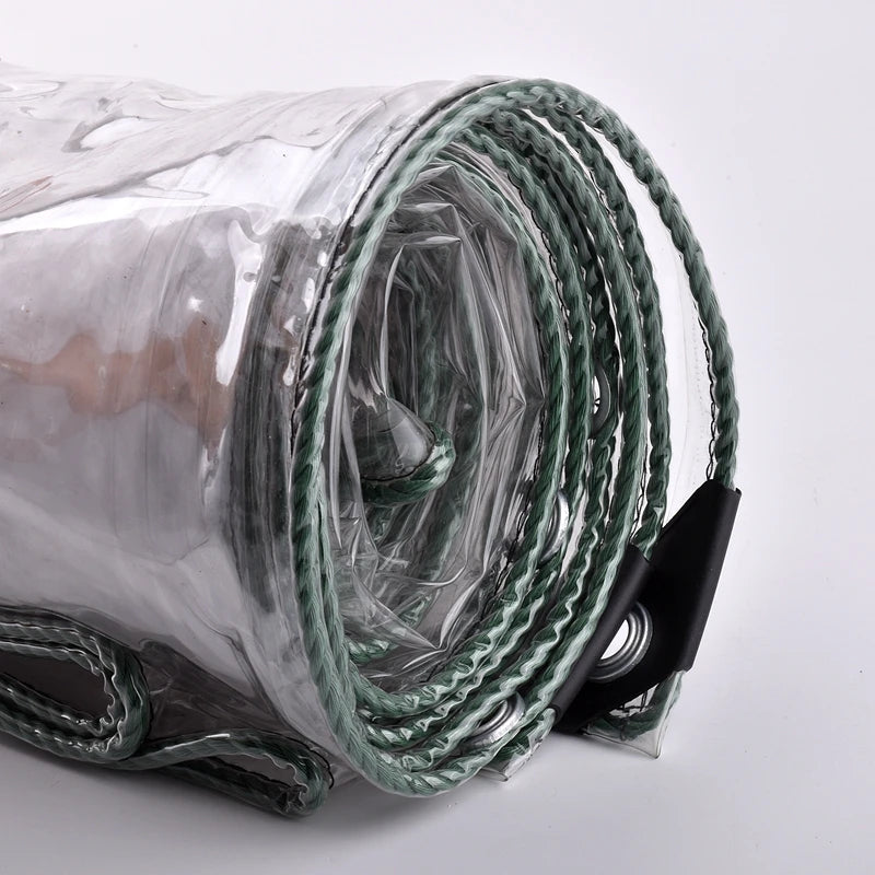 Wholesale Custom 0.3 mm Transparent PVC Rainproof Fabric with Buckle Eyes