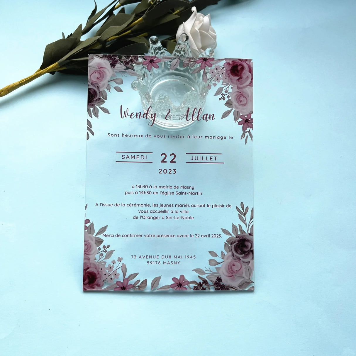 10PCS Transparent PVC Acrylic Pvc Invitation Card Fancy Elegant Cheap Personalize Wedding Cards