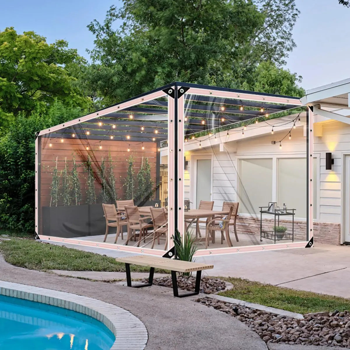 Wholesale Customization Heavy-duty PETransparent Waterproof Tarpaulin with Buckles