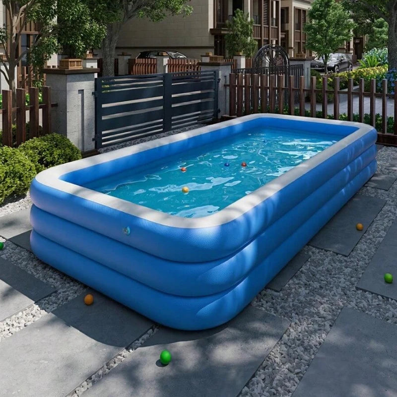 Wholesale custom PVC blue and white square inflatable swimming pool