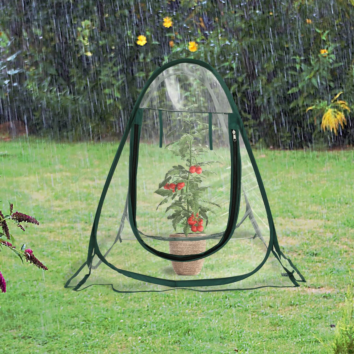 1Pc PVC Portable Mini Garden Greenhouse Cover Foldable Pop Up Greenhouse Waterproof Small Greenhouse for Cold Frost Protection