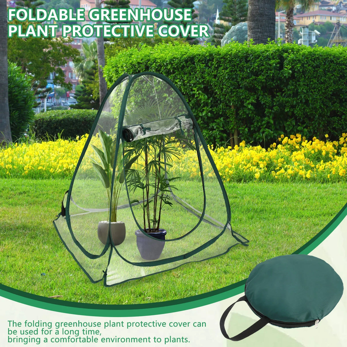 1Pc PVC Portable Mini Garden Greenhouse Cover Foldable Pop Up Greenhouse Waterproof Small Greenhouse for Cold Frost Protection