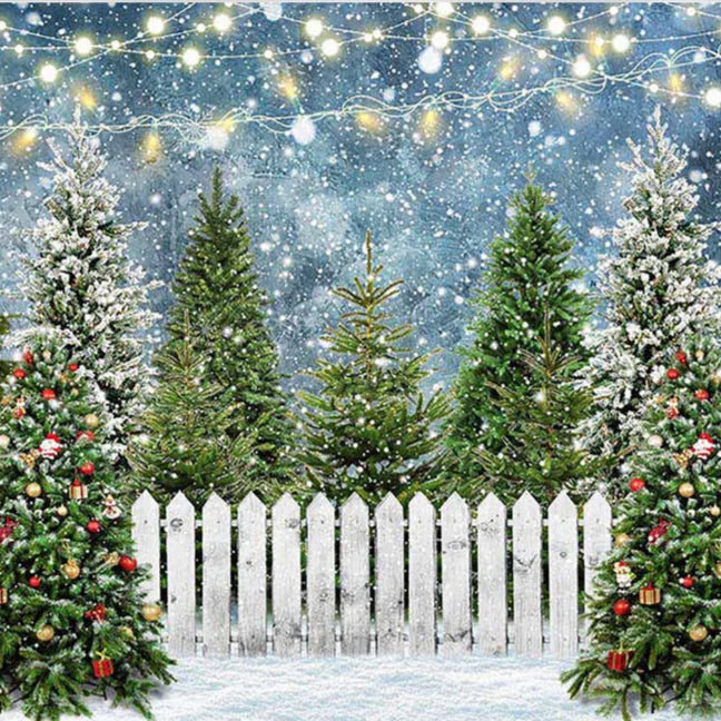 Wholesale Custom PVC Advertising Printing Christmas Cedar Forest Scenery