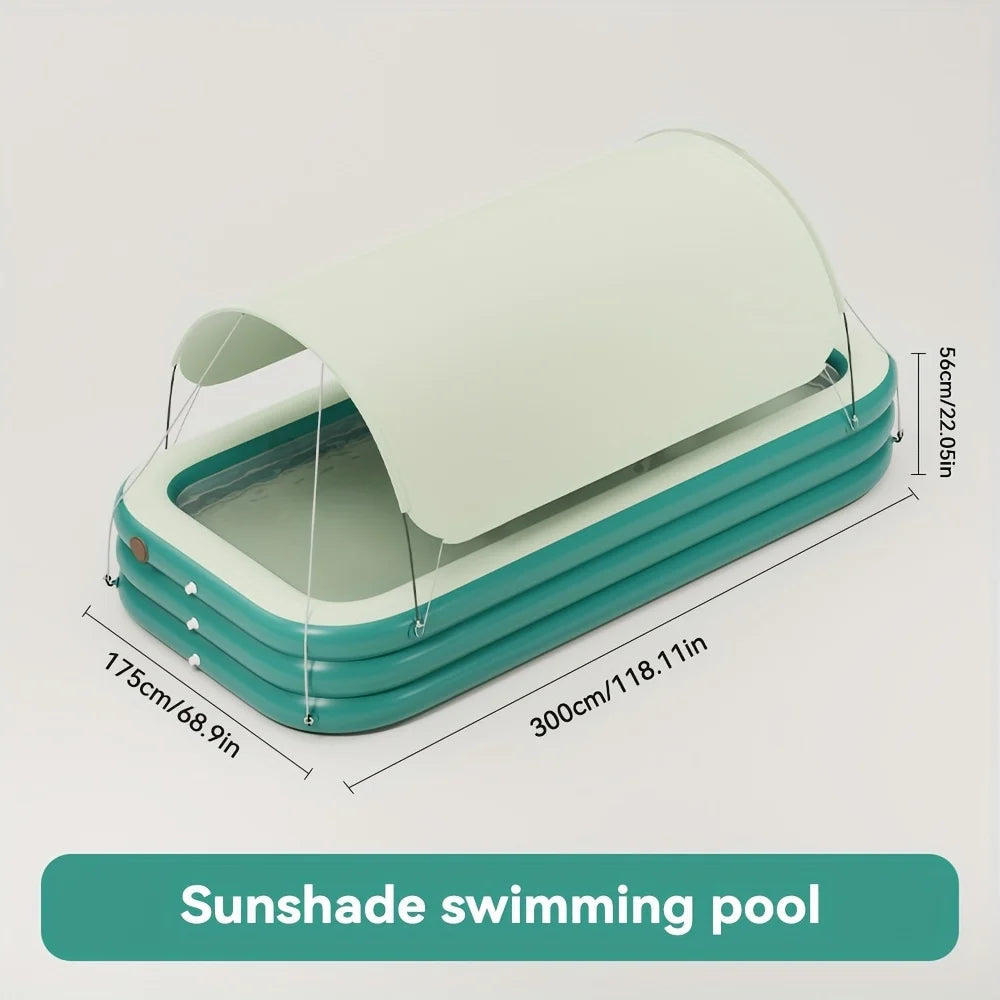 Wholesale Customization PVC Inflatable Swimming Pool with Extra Large Sunshade