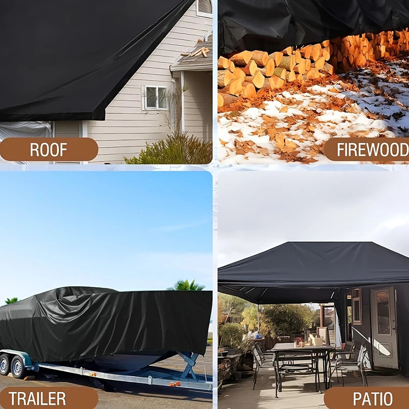 Wholesale Customization PE Waterproof Heavy Duty Black Balcony Sun Protection Cover