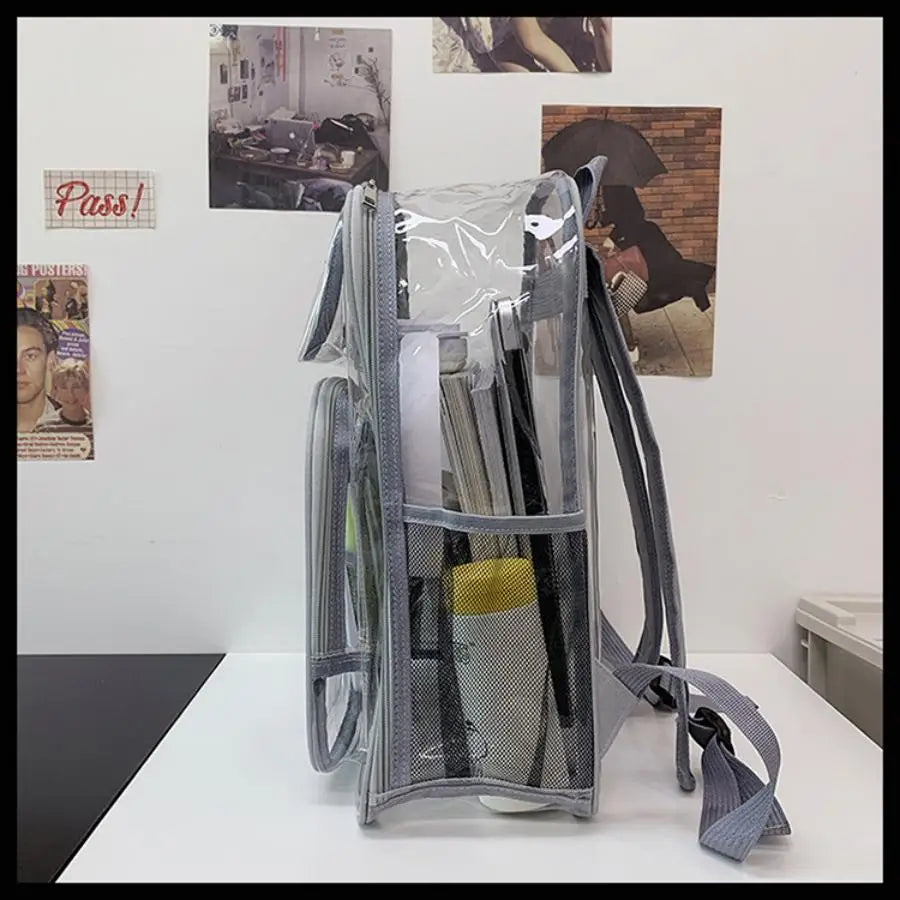 PVC backpack, PVC mesh inner bag, backpack, transparent backpack, PVC transparent backpack