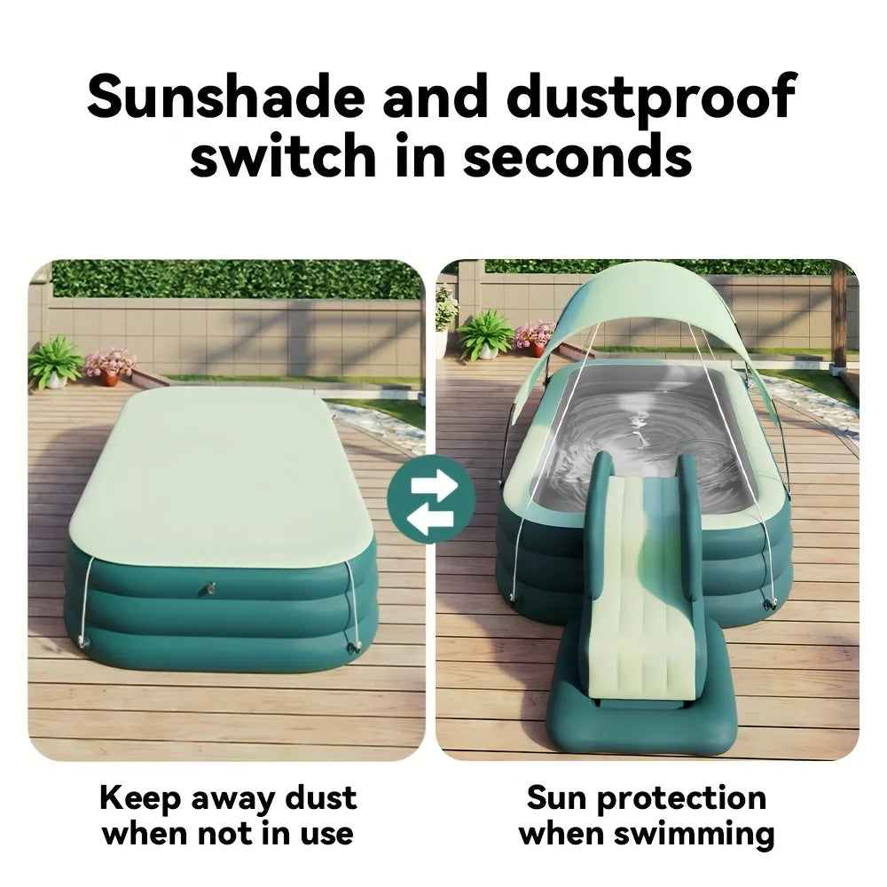 Wholesale Customization PVC Inflatable Swimming Pool with Extra Large Sunshade