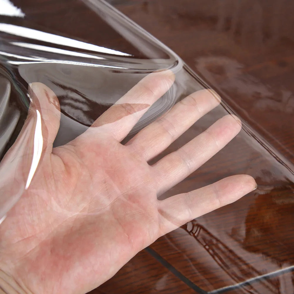 Wholesale Custom PVC Rectangular Tablecloth Embroidered Lace Transparent