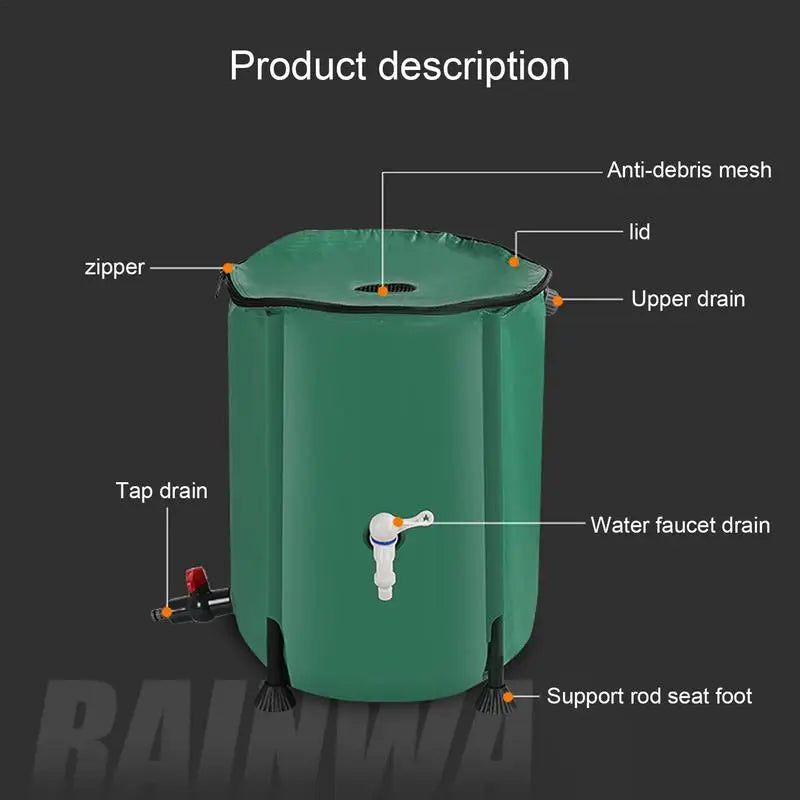 Wholesale Custom Foldable Green Rainwater Collection Barrel