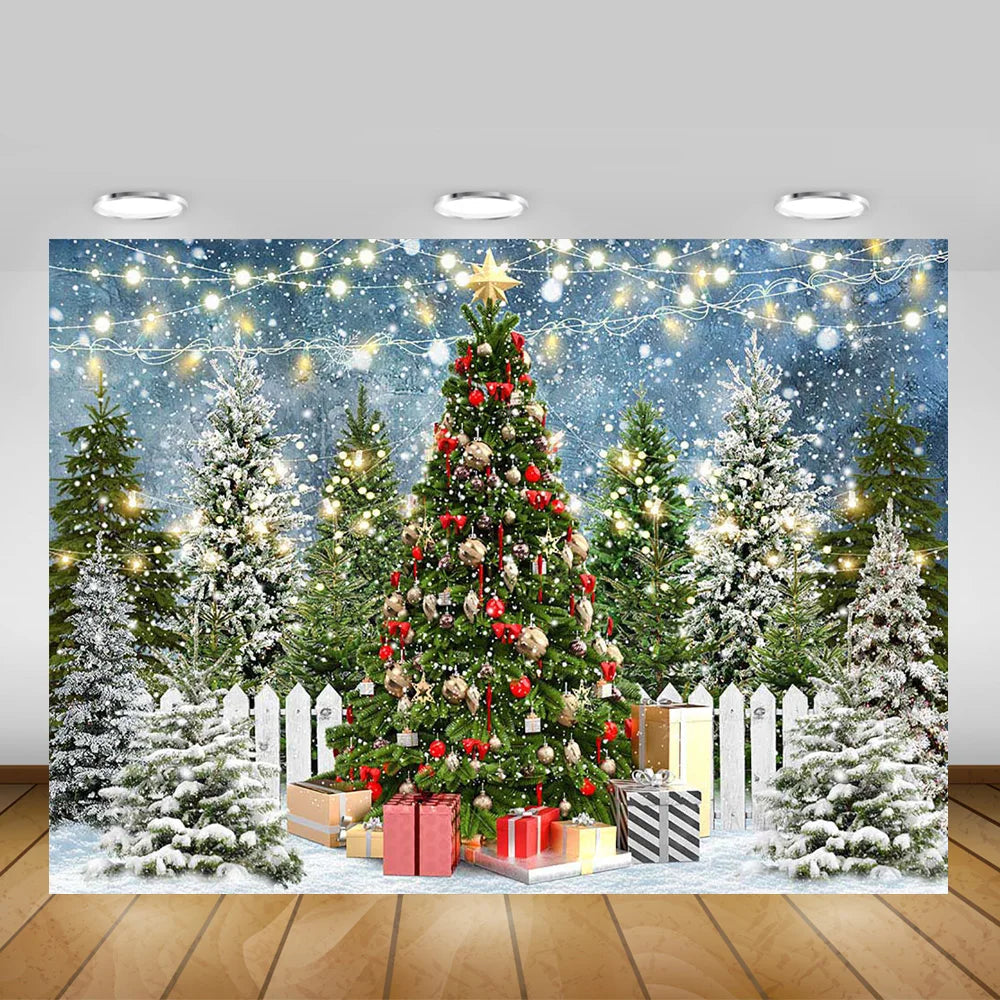 Wholesale Custom PVC Advertising Printing Christmas Cedar Forest Scenery
