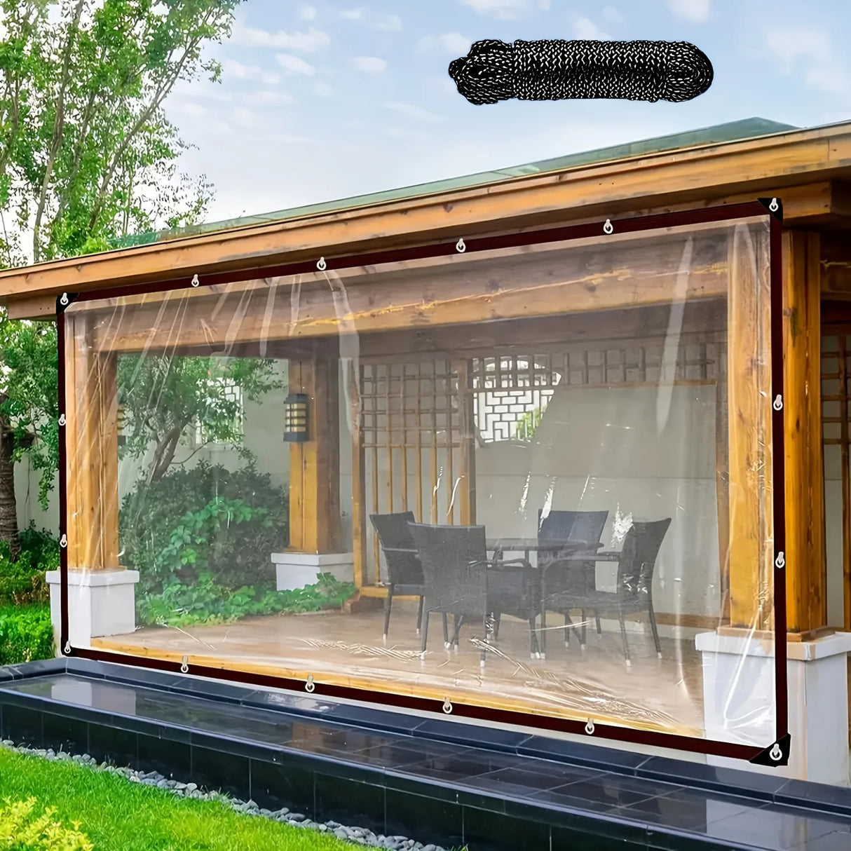 Wholesale Custom PVC Transparent Windproof and Waterproof Tarpaulin