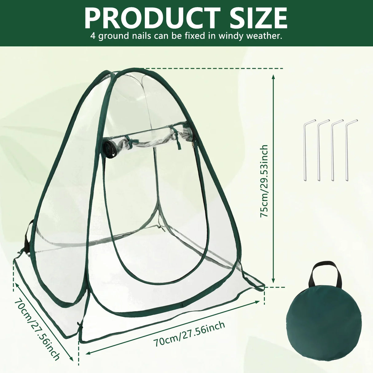 1Pc PVC Portable Mini Garden Greenhouse Cover Foldable Pop Up Greenhouse Waterproof Small Greenhouse for Cold Frost Protection