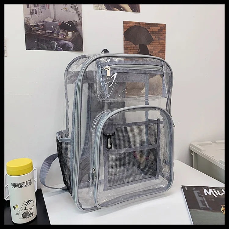 PVC backpack, PVC mesh inner bag, backpack, transparent backpack, PVC transparent backpack