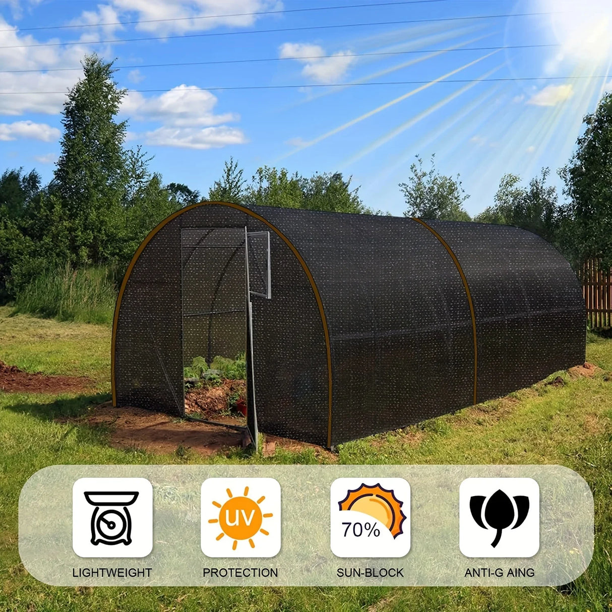 Wholesale Custom Black 75% Sunshade PE Poultry Farm Sidewall Curtain
