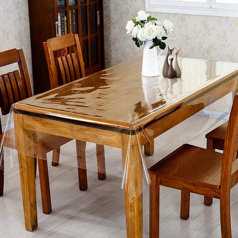 Wholesale Custom 1.5MM PVC Rectangular Transparent Tablecloth