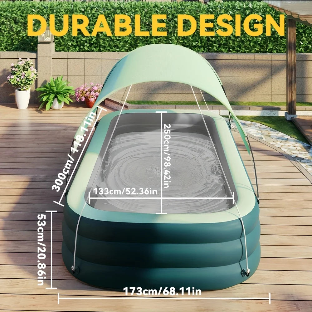 Wholesale Customization PVC Inflatable Swimming Pool with Extra Large Sunshade