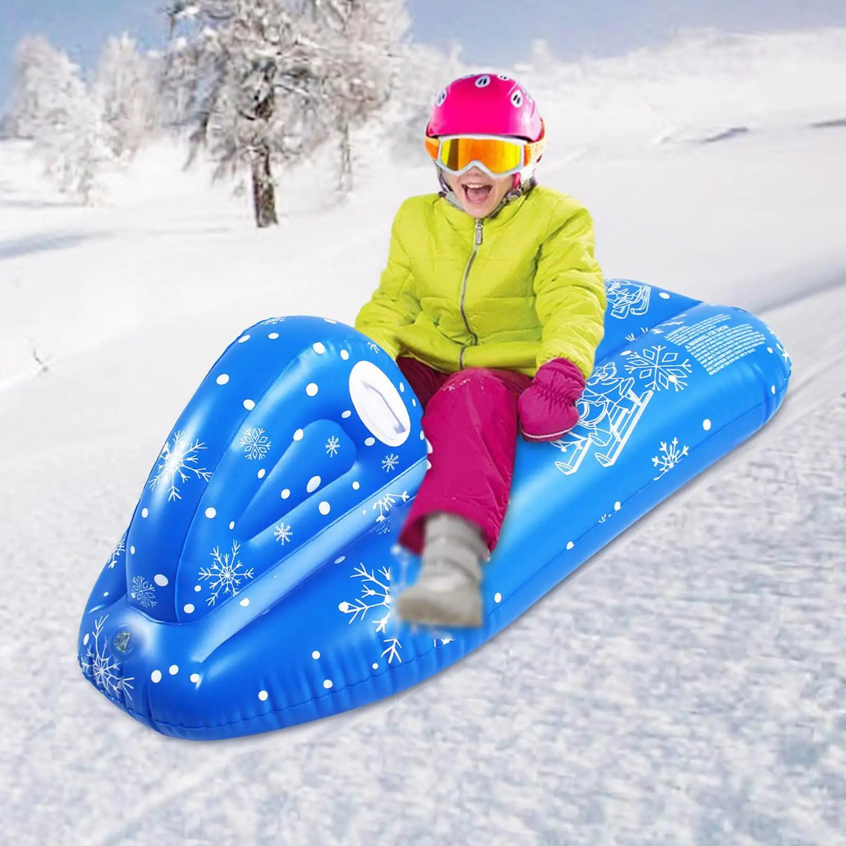 Wholesale Custom PVC Children Blue Cartoon Inflatable Sled