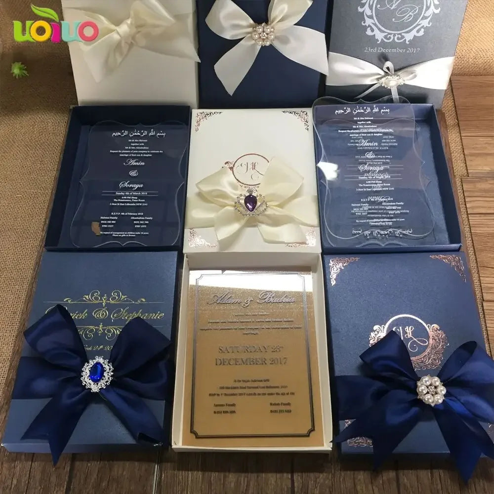 10PCS Transparent PVC Acrylic Pvc Invitation Card Fancy Elegant Cheap Personalize Wedding Cards