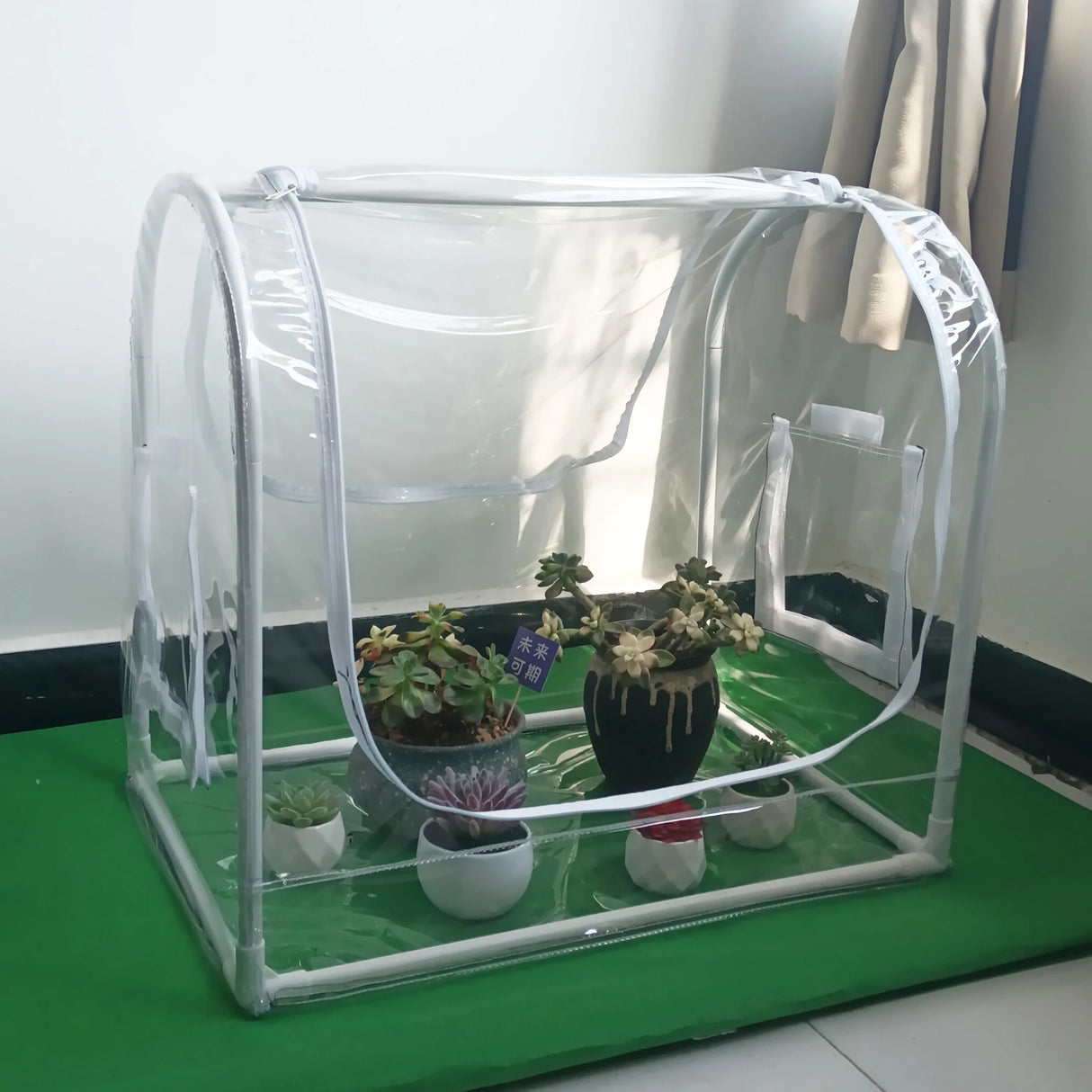 Portable PVC Greenhouse Cover Easy Assembly Plant Mini Growth Greenhouse Heat Insulation for Outdoor Balcony Garden