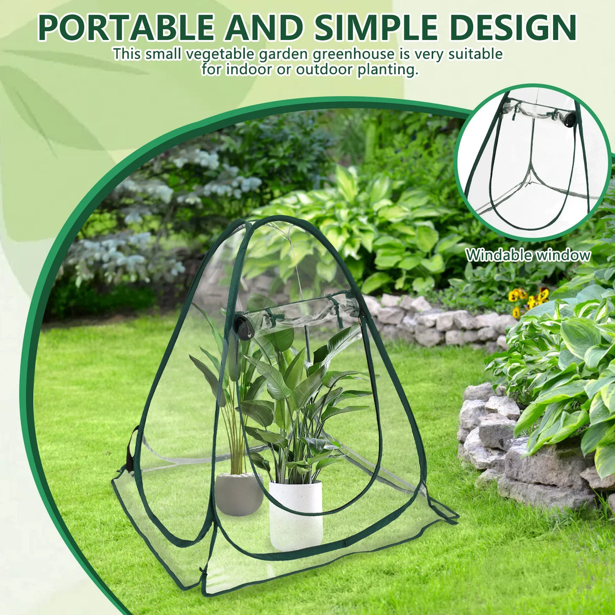 1Pc PVC Portable Mini Garden Greenhouse Cover Foldable Pop Up Greenhouse Waterproof Small Greenhouse for Cold Frost Protection