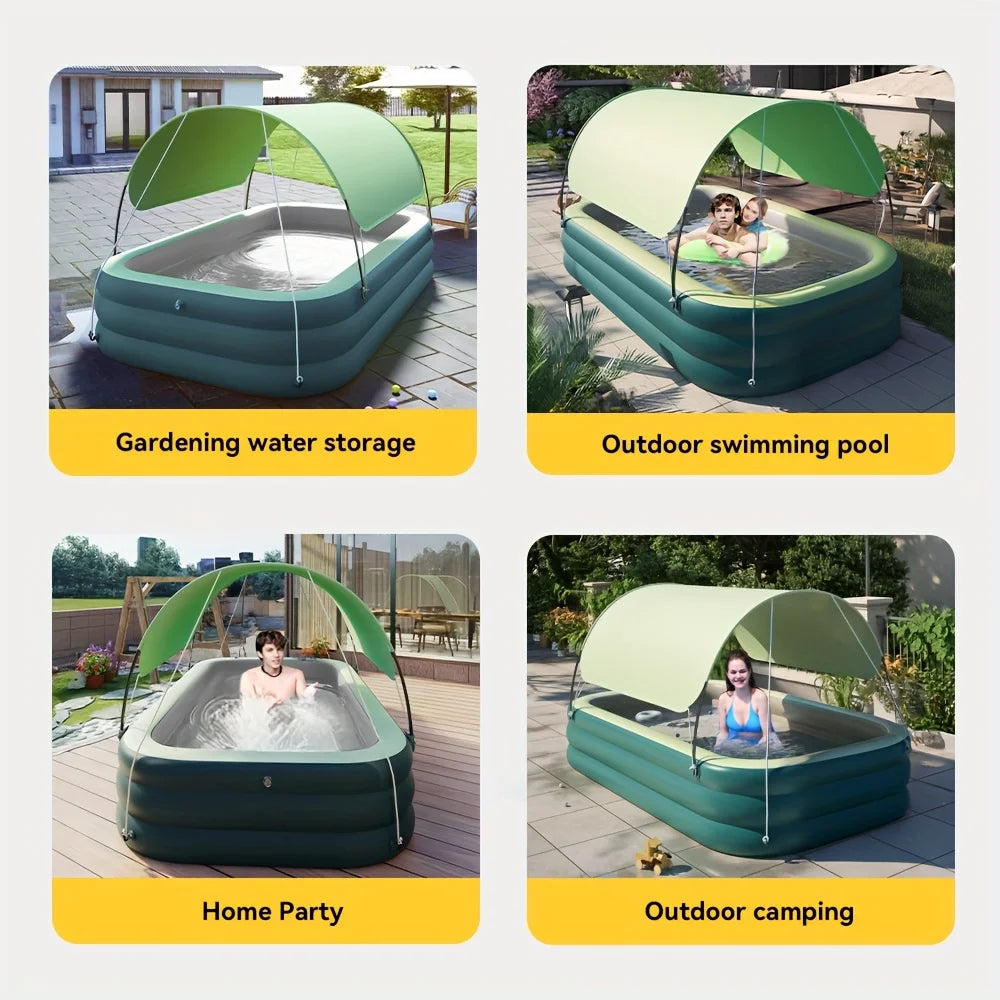 Wholesale Customization PVC Inflatable Swimming Pool with Extra Large Sunshade