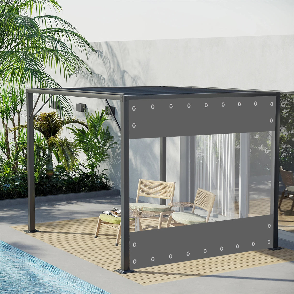 Wholesale Custom PVC Transparent Porch Waterproof Fabric