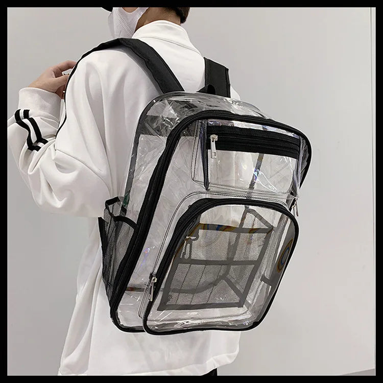 PVC backpack, PVC mesh inner bag, backpack, transparent backpack, PVC transparent backpack