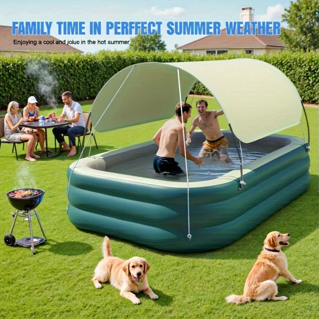 Wholesale Customization PVC Inflatable Swimming Pool with Extra Large Sunshade