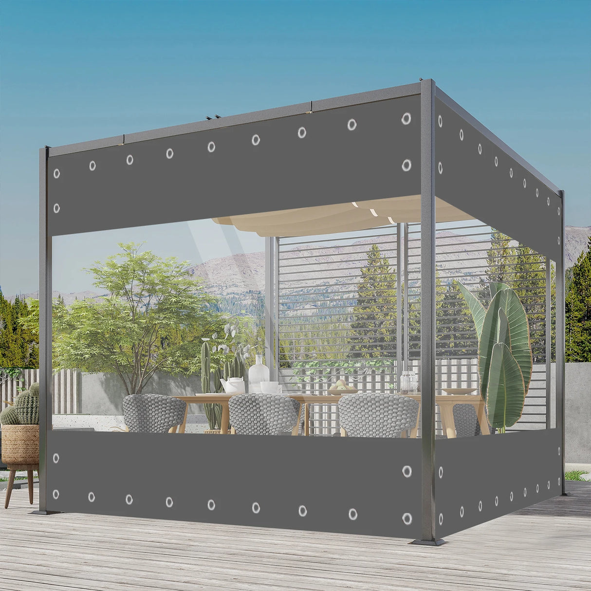 Wholesale Custom PVC Transparent Porch Waterproof Fabric