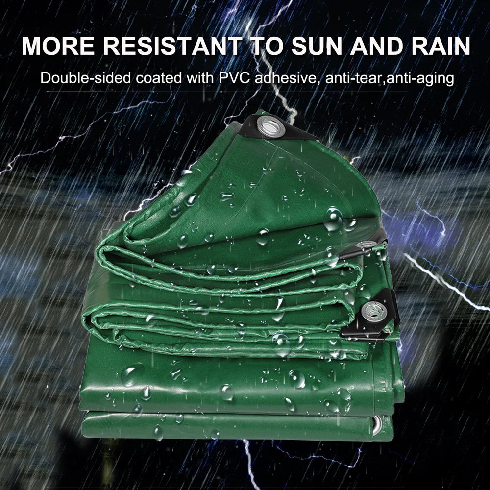 PVC Tarpaulin Rainproof Cloth Shade Sails 400g/㎡ Tent Garden Plant Canopy Truck Canopy Outdoor Waterproof Shading Sail Sunshade