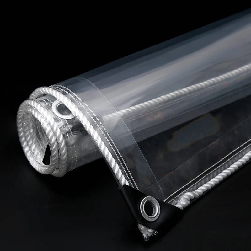 Thicken 0.55mm Transparent PVC Rainproof Cloth Tarpaulin Garden Bonsai Plants Rainproof Cloth Balcony Waterproof Clear Tarp