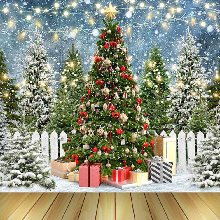 Wholesale Custom PVC Advertising Printing Christmas Cedar Forest Scenery