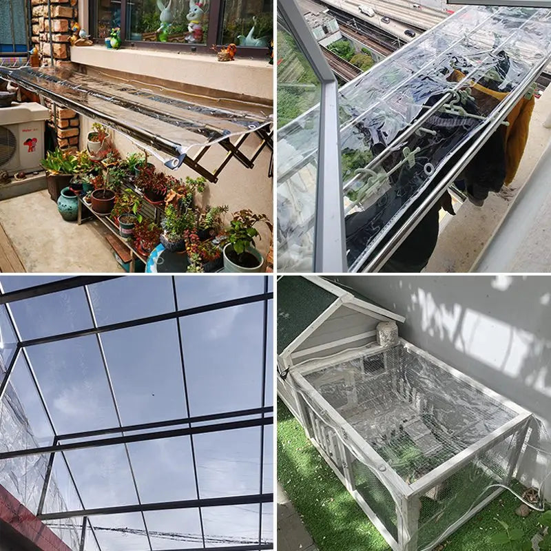 Thicken 0.55mm Transparent PVC Rainproof Cloth Tarpaulin Garden Bonsai Plants Rainproof Cloth Balcony Waterproof Clear Tarp