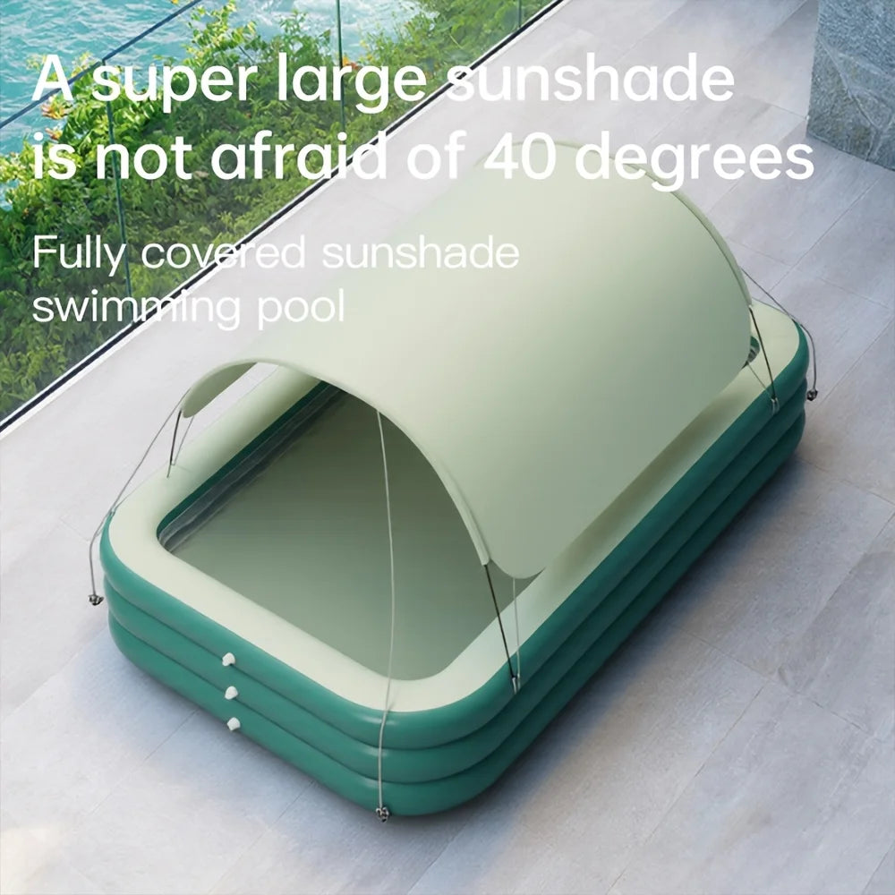 Wholesale Customization PVC Inflatable Swimming Pool with Extra Large Sunshade