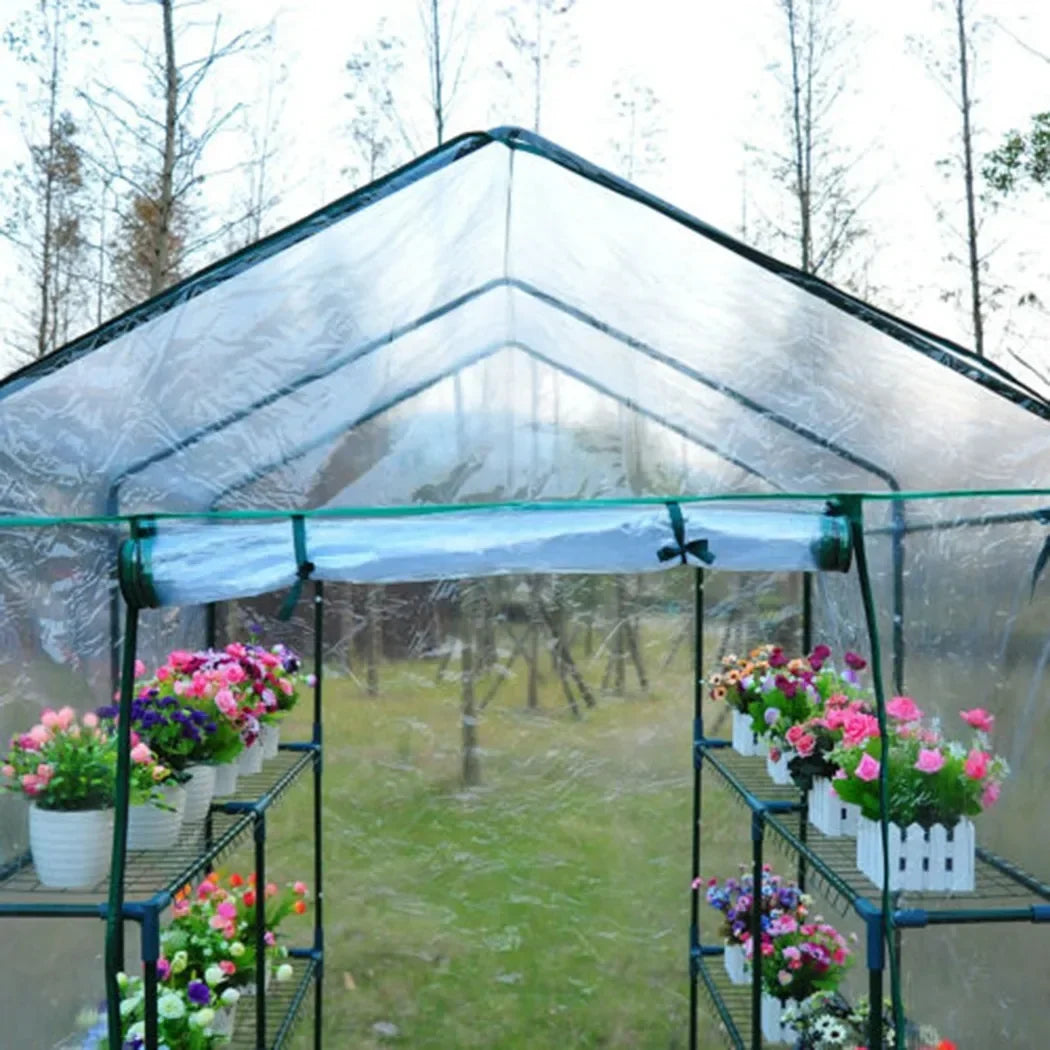 Greenhouse Cover Greenhouse PVC Garden Outdoor Plants Grow House Cover Lants Keep Warm Sunroom For Flowers Roll-up Windows