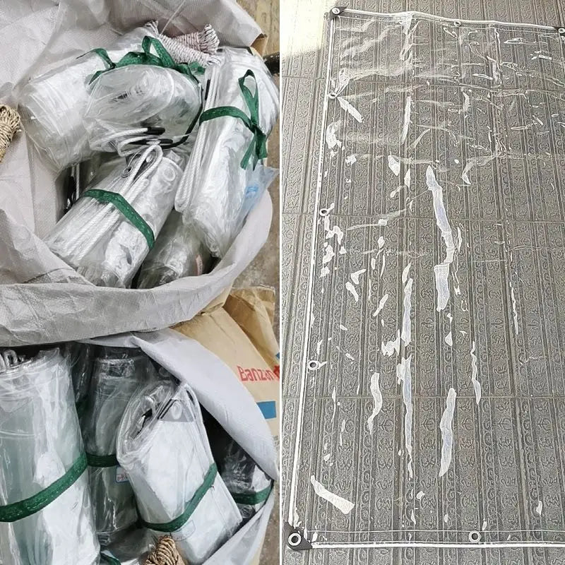 Thicken 0.55mm Transparent PVC Rainproof Cloth Tarpaulin Garden Bonsai Plants Rainproof Cloth Balcony Waterproof Clear Tarp