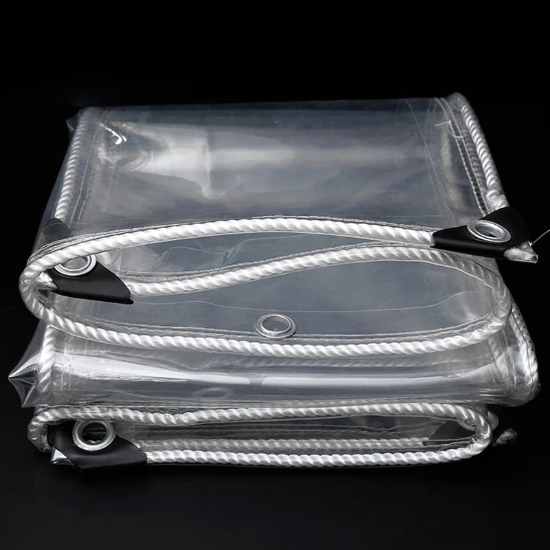 Thicken 0.55mm Transparent PVC Rainproof Cloth Tarpaulin Garden Bonsai Plants Rainproof Cloth Balcony Waterproof Clear Tarp