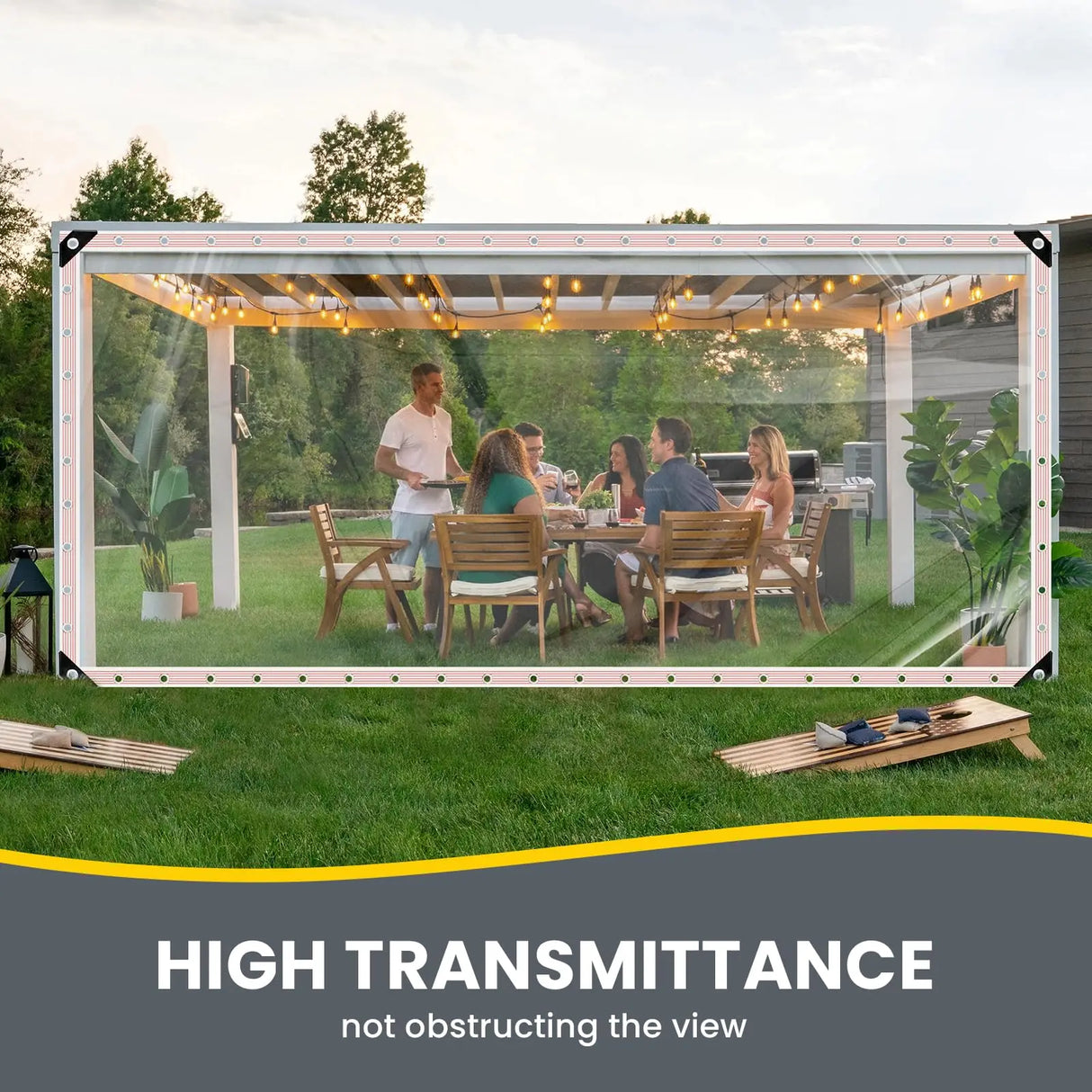 Wholesale Customization Heavy-duty PETransparent Waterproof Tarpaulin with Buckles