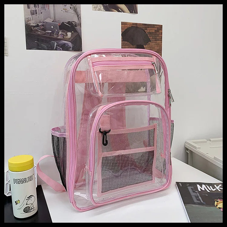 PVC backpack, PVC mesh inner bag, backpack, transparent backpack, PVC transparent backpack