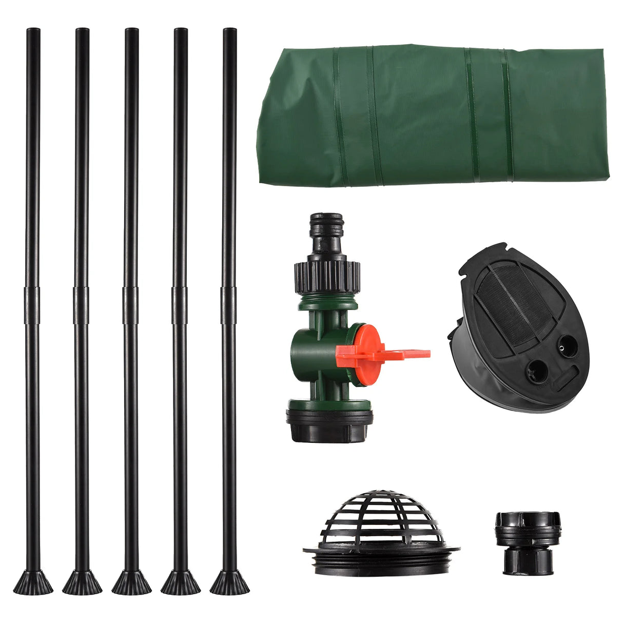 Portable Rain Water Collection Barrel with Down spout Filter and Overflow Valve - 500D PVC Tarpaulin 100L Rain Barrel Kit