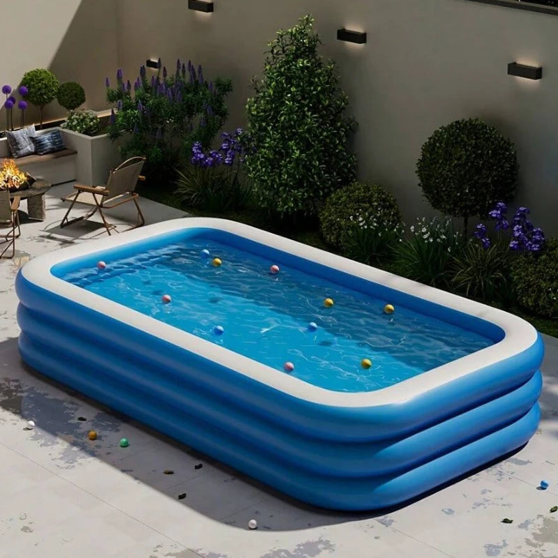 Wholesale custom PVC blue and white square inflatable swimming pool