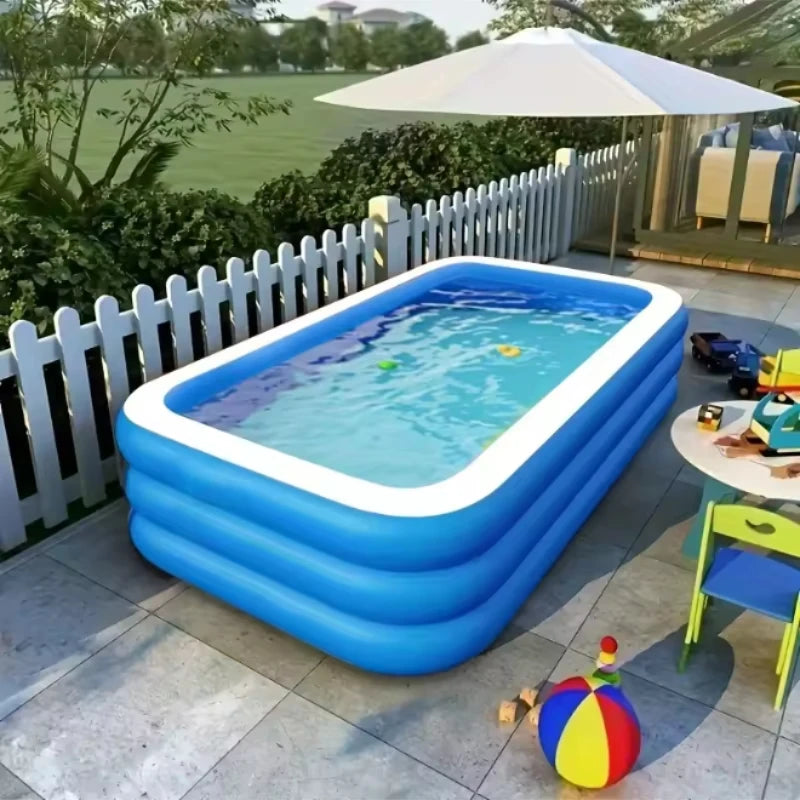 Wholesale custom PVC blue and white square inflatable swimming pool
