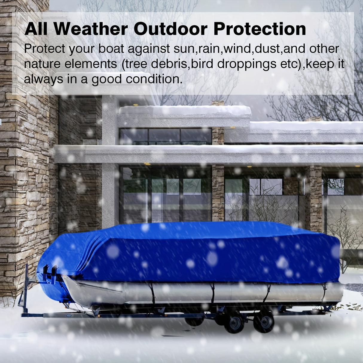 Wholesale Custom Waterproof Heavy Duty 210D Oxford Cloth Trailer Boat Cover