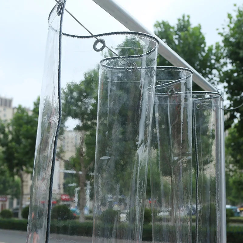 Wholesale Custom 0.3 mm Transparent PVC Rainproof Fabric with Buckle Eyes