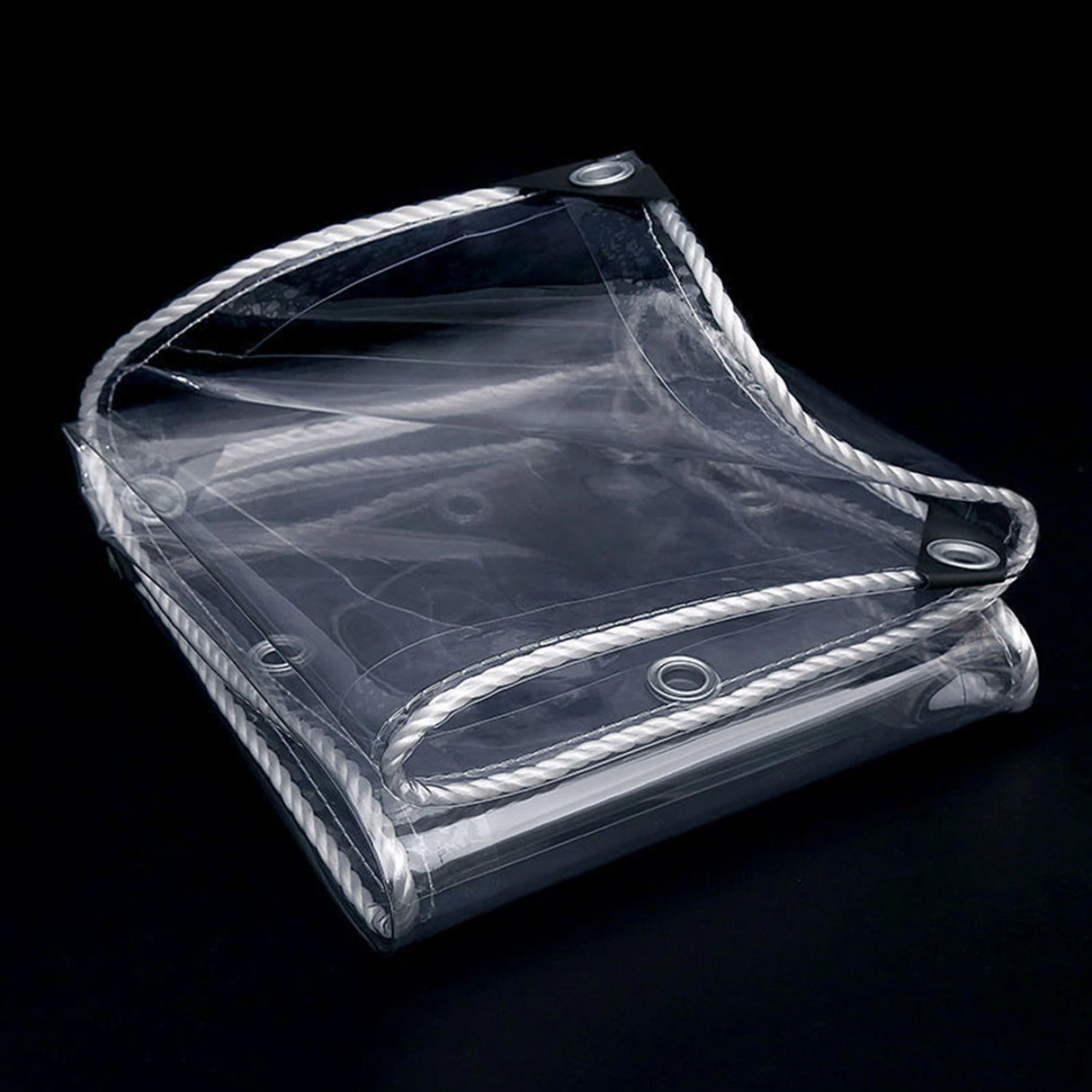 Waterproof Transparent PVC Tarpaulin With Eyelets Weatherproof Foldable 0.39mm Rain Cover Garden Furniture Plants Greenhouse