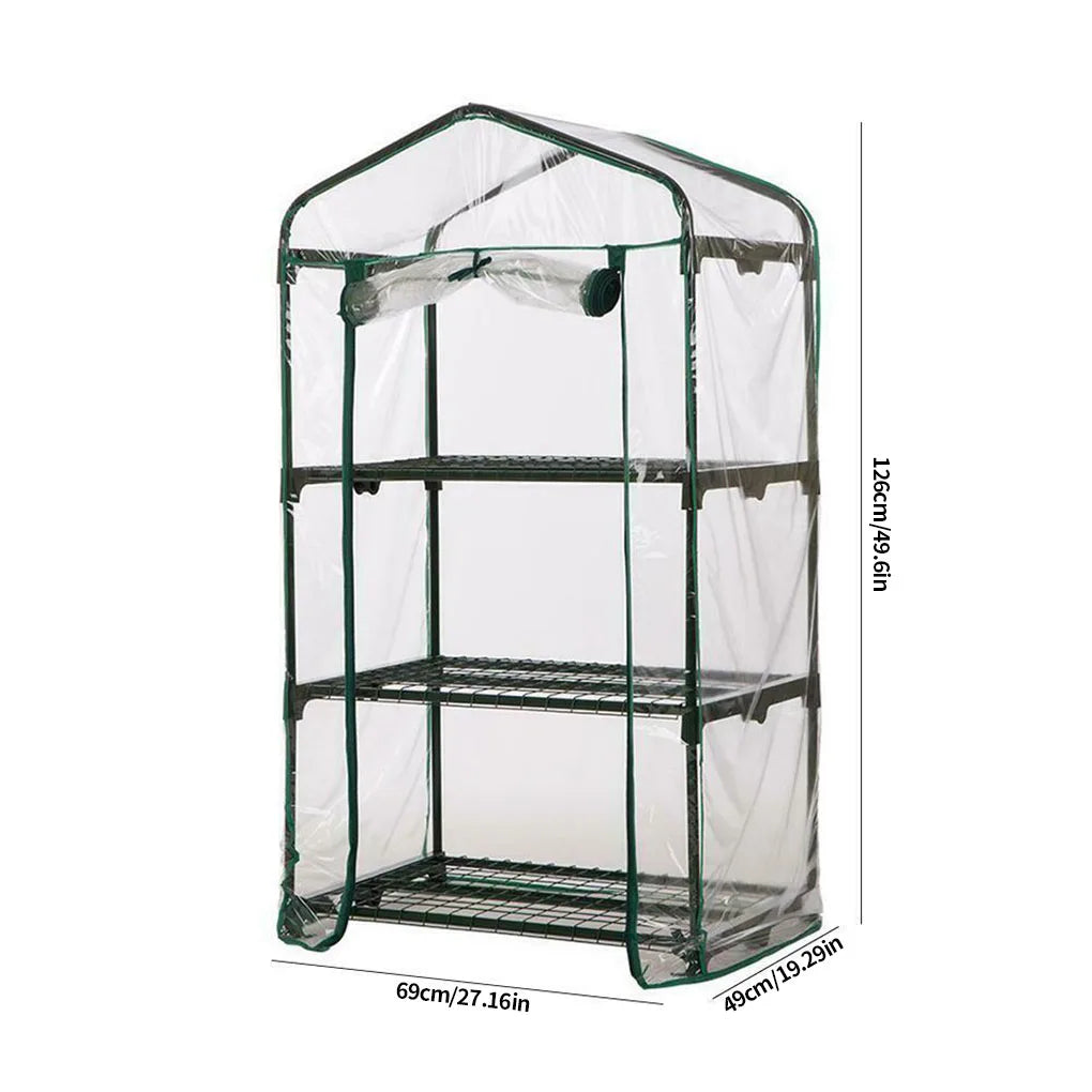 3/4/5 Tiers Garden Greenhouse Cover Plant Flower Growth House Heat Retaining Transparent PVC Waterproof Cover Garden HA6348