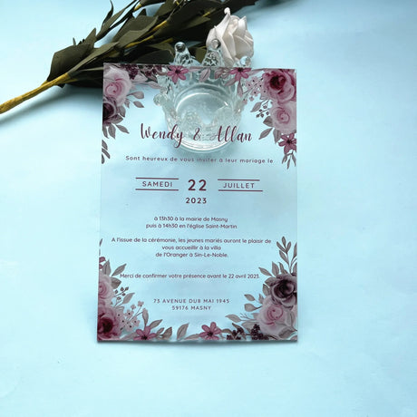 10PCS Transparent PVC Acrylic Pvc Invitation Card Fancy Elegant Cheap Personalize Wedding Cards